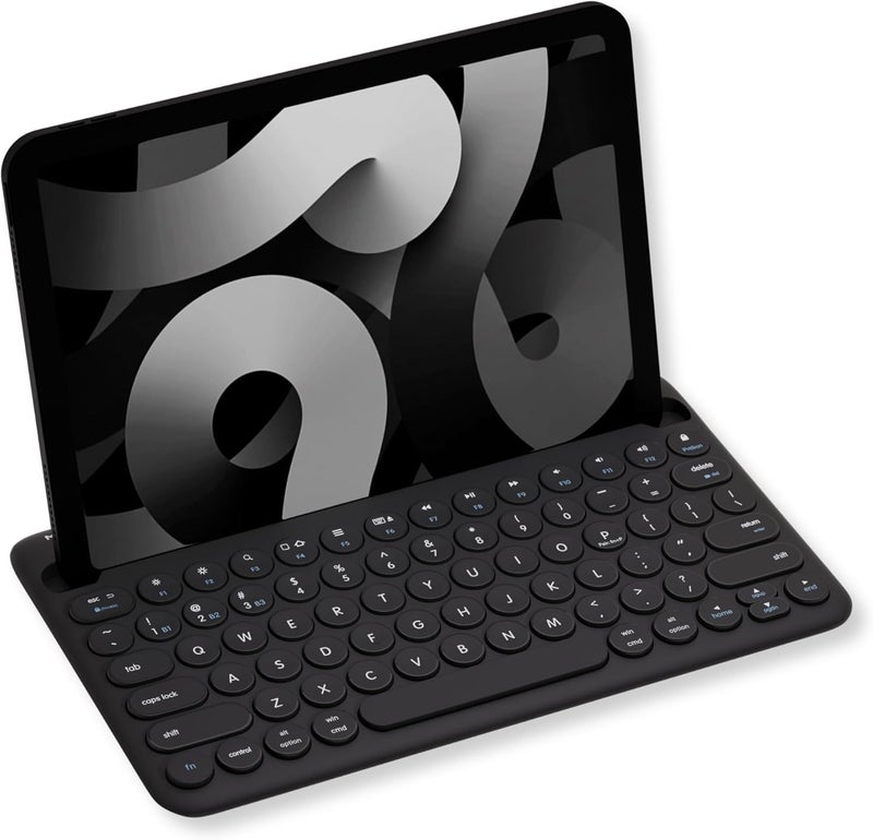 MACALLY Bluetooth Keyboard for Tablet | Wireless Keyboard for iPad mini/Air/Mini, iPhone (Multi-Device, Built-in Stand, Rechargeable) Easy to Use and Cute Portable - Image 1